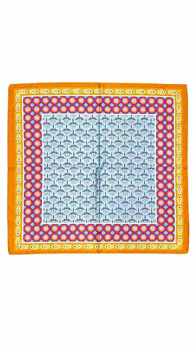 Desenli Fular Çok Renkli 70x70cm