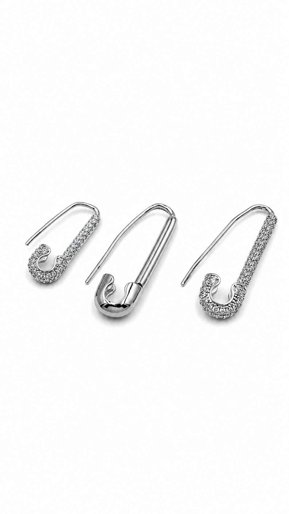 Metal 3'lü Filkete Küpe Gümüş
